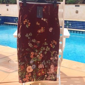 Zara Women's Floral Pencil Skirt NWT